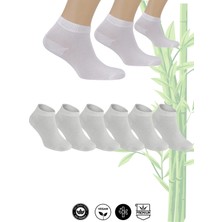 Aurum Erkek 6'lı Premium Bambu Patik Çorap Dikişsiz - Beyaz