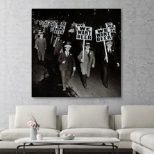 Marsilyan- Bira Istiyoruz, Olağandışı 1931 Yasak Protesto Fotoğrafı Kanvas TABLO-5336