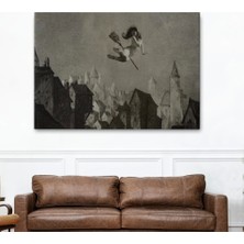 Marsilyan- Amerikan Kabusları Tablo, Şabat Ayini, Cadı Uçuşu Kanvas Tablo, Wiccan Sihirli DEKOR-5374