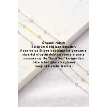 Queen Silver Jewelry 925 Ayar Gümüş 2 Sıra Zincirli Pembe Göz Bileklik