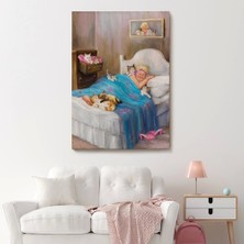 Marsilyan- Dianne Denge'in Kedi Sever Yaşlı Kadın Mutluluğun Resmi TABLOSU-6383