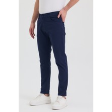 The Season Theseason Erkek Lacivert Slim Fit Esnek Gabardin Pantolon