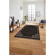 Napoli Home Çerçeveli Akrilik Desenli Yıkanabilir Kaymaz Yolluk Mutfak Salon Halısı, Çerçeveli-62-Vizon,