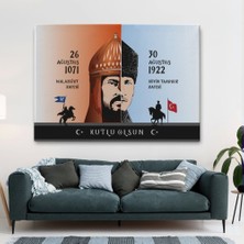 Marsilyan- Atatürk Tablosu 30 Ağustos Zafer Bayramı Temalı Dekoratif Kanvas Tablo-Df-83