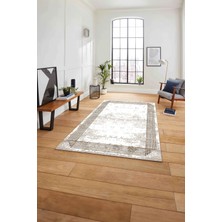 Napoli Home Çerçeveli Dijital Baskılı Yıkanabilir Kaymaz Yolluk Mutfak Salon Halısı, Çerçeveli-70-Kahve,