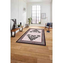 Napoli Home Çerçeveli Akrilik Motifli Yıkanabilir Kaymaz Yolluk Mutfak Salon Halısı, Çerçeveli-83-Kırmızı,