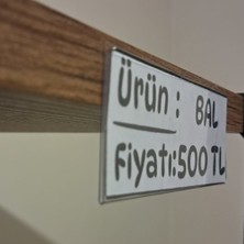 50 Adet Pvc Şeffaf Etiket, Raf Önü Plastik Etiketlik Şeffaf Çifttaraflı Bantlı 3,80X10 cm