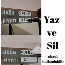 50 Adet Pvc Şeffaf Etiket, Raf Önü Plastik Etiketlik Şeffaf Çifttaraflı Bantlı 3,80X10 cm