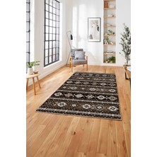 Napoli Home Baskılı Etnik Geleneksel Klasik Yıkanabilir Kaymaz Yolluk Mutfak Salon Halısı, Etnik-40-Kahve,