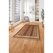 Napoli Home Etnik Model Dekoratif Baskılı Yıkanabilir Kaymaz Yolluk Mutfak Salon Halısı, Etnik-47-Renkli,