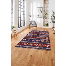 Napoli Home Baskılı Etnik Geleneksel Klasik Yıkanabilir Kaymaz Yolluk Mutfak Salon Halısı, Etnik-40-Renkli,