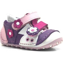 Nino Hakiki Deri Mor Pembe Cırtlı Yazlık İlk Adım Ayakkabı