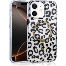 Teleplus Apple iPhone 12 Kılıf Magsafe Özellikli Jago Leopar Tasarım Desenli Kapak