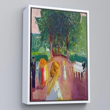 Marsilyan- Çerçeveli Edvard Munch - Parkta Flört TABLOSU-7303