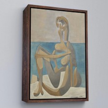 Marsilyan- Çerçeveli Salvador Dali - Plajda Oturan Yüzücü Tablo - Seated Bather On The BEACH-7405