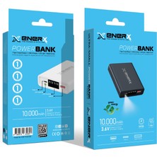 Enerx Powerbank 10000 mAh 2.1 Amper LED Göstergeli ENR-P1025DC Beyaz