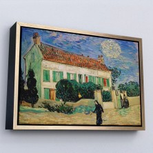 Marsilyan- Çerçeveli Vincent Van Gogh - Geceleyin Beyaz Ev Tablo - White House At NIGHT-7173