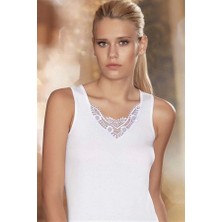 Şahinler Geniş Askılı Önü Güpürlü Ribana Atlet B011