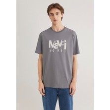 Mavi Baskılı Erkek T-Shirt M0612461-80020 Gri