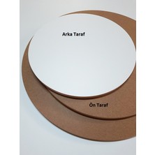 Dfn Wood Yuvarlak Mdf Plaka Panel 95 cm Çap 18 mm Kalınlık Mdf Tabaka Arkası Beyaz Ham 1 Adet