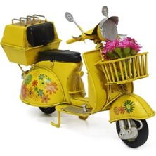 Exporanto Dekoratif Metal Scooter Sepetli