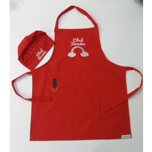 Moms And Babies Terzim Ayşenur Mutfak Aşçı Barista Önlüğü Su Itici Leke Tutmaz Isme Özel Gökkuşağı Temalı Nakış Desenli