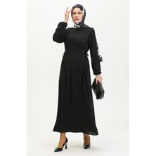 Yandan Bağcıklı Tesettür Elbise