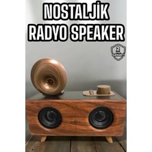 İlanib Ticaret Bluetooth Hoparlör Ahşap Klasik Retro Gramofon Bluetooth Müzik Kutusu