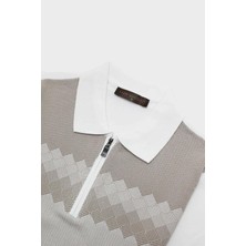 Fermuarlı Polo Yaka Kısa Kol Erkek T-Shirt