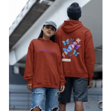 Terzili Giyin Freedom(Özgürlük) Kelebek Baskılı Çift Sweatshirt 2'li Set