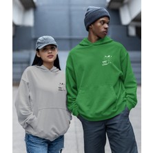 Terzili Giyin Fincan Taşıyan Insan Figür Baskılı Kapşonlu Sevgili Sweatshirt 2'li Set