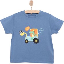 Hellobaby Basic Erkek Kepçe Arabası Baskılı T-Shirt Erkek Bebek