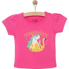 Hellobaby Basic Kız Unicorn Parti Baskılı T-Shirt Kız Bebek
