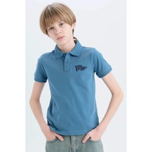 DeFacto Polo Yaka Nakışlı Kısa Kollu Tişört Erkek Çocuk D7859A825SM