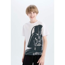 DeFacto Erkek Çocuk Star Wars Pijama Takımı Bisiklet Yaka Kısa Kollu Üst Beli Lastikli Şort E0336A825SM