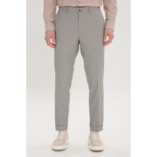 Altınyıldız Classics Erkek Kahve-Siyah Slim Fit Dar Kesim Yan Cepli Desenli Beli Lastikli Pantolon