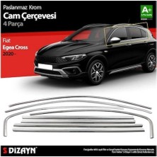 Fiat Egea Cam Çıta Çerçevesi Cross Komple Set Kromu Nikelajı 8 Parça Uyumlu