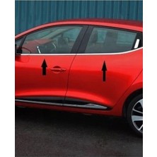 Renault Clio 4 Hb 2012-2018 Modeller Arası Krom Cam Çıtası 8 Parça Paslanmaz Çelik