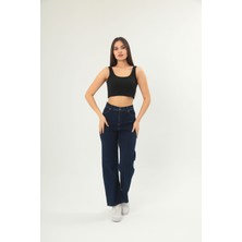 Fitilli Görünümlü Askılı Kalın Esnek Örme Basıc Crop