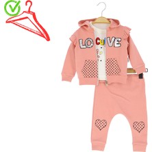 Crassi Kız Bebek Takım Hırkalı Üç Parçalı