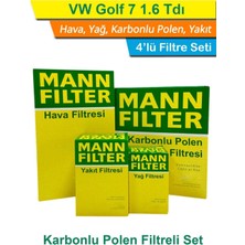 Mann Fılter Peugeot 207 1.4 Hdı Euro4 Mann Filtre Bakım Seti 2006-2011 Hava+Yağ+Yakıt+Karbonlu Polen