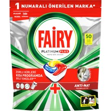 Fairy Platinum Plus Bulaşık Makinesi Deterjanı Kapsülü / Tableti; 50 Yıkama Limon Kokulu