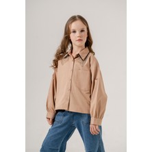 Kız Çocuk Yakası Taşlı Gömlek 3126