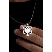 Vogutima Arnavut Bayrağı Figürlü Erkek Kolye • 925 Gümüş Işıklı Kutuda • Sevgiliye • Eşe • Babaya Kolye