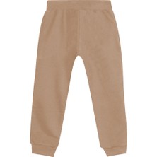Denokids Unisex Kız Erkek Çocuk Bej Basic Eşofman Altı