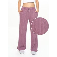 Denokids Kız Çocuk Geniş Paça Gül Basic Eşofman Altı