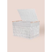 The Mia Cesta Hasır Organizer Sepet Beyaz 57X36X37 cm SPT0074