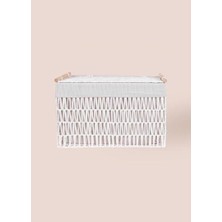The Mia Cesta Hasır Organizer Sepet Beyaz 57X36X37 cm SPT0074