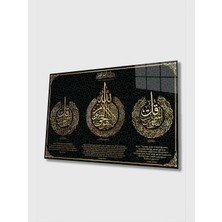 Taulart Felak Suresi, Nas Suresi ve Ayetel Kürsi-Islami Tablo- 4mm Kırılmaz Yüksek Çözünürlüklü Cam Tablo