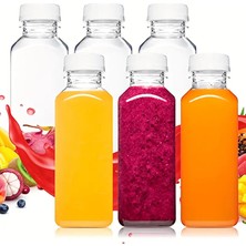 6 Adet 500ML Detox Meyve Suları Smoothie'ler Diyet Sporcu Içeceği Pet Şişesi Kilitli Kapak(Şişe)